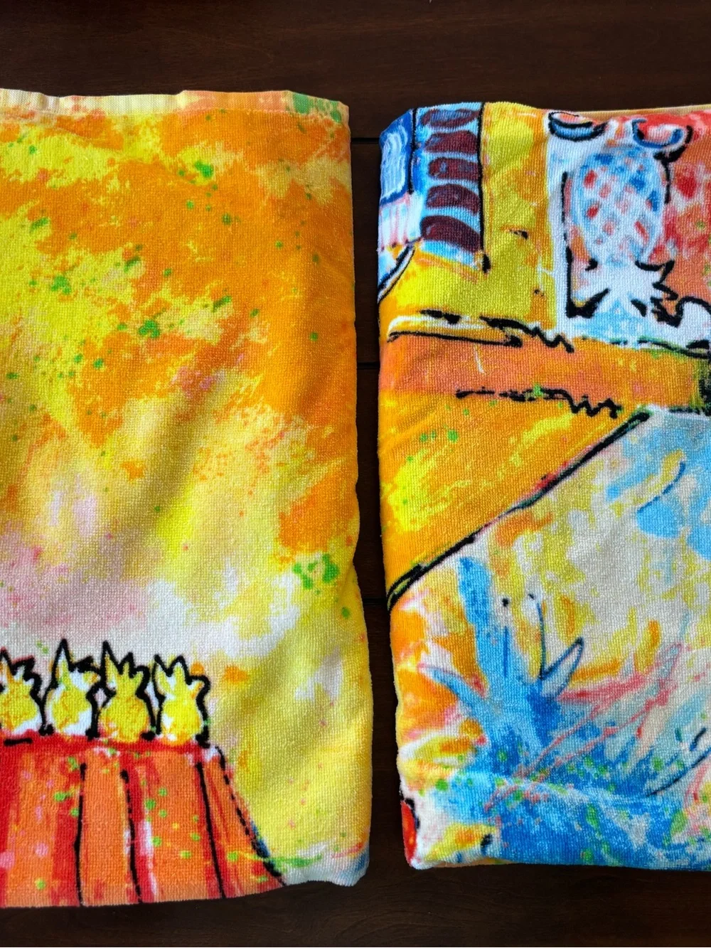 TWO! Leoma Lovegrove Tropical Beach Towel Pineapple Tropical Art 70x34